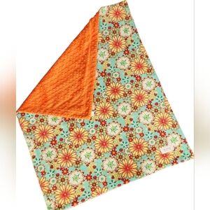 Baby Laundry Floral Double-Sided Soft Minky Baby Blanket Plush Orange Dot 35x29